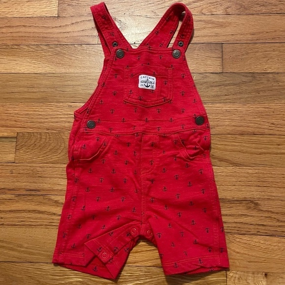 Carter’s / Cat & Jack | Red Anchor Shortall and Shirt Outfit | 24 mo - Picture 4 of 8